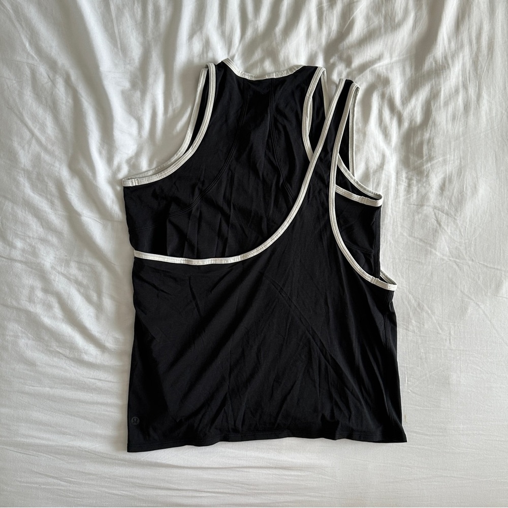 LULULEMON TANK WOMENS SIZE 6 BLACK & WHITE - Picture 2 of 8